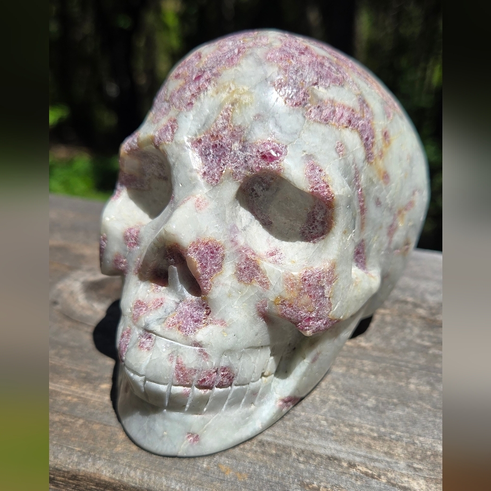 Ruby Rutilated Natural Crystal Skull 13"×6"×4" LAST ONE! - Picture 5 of 7